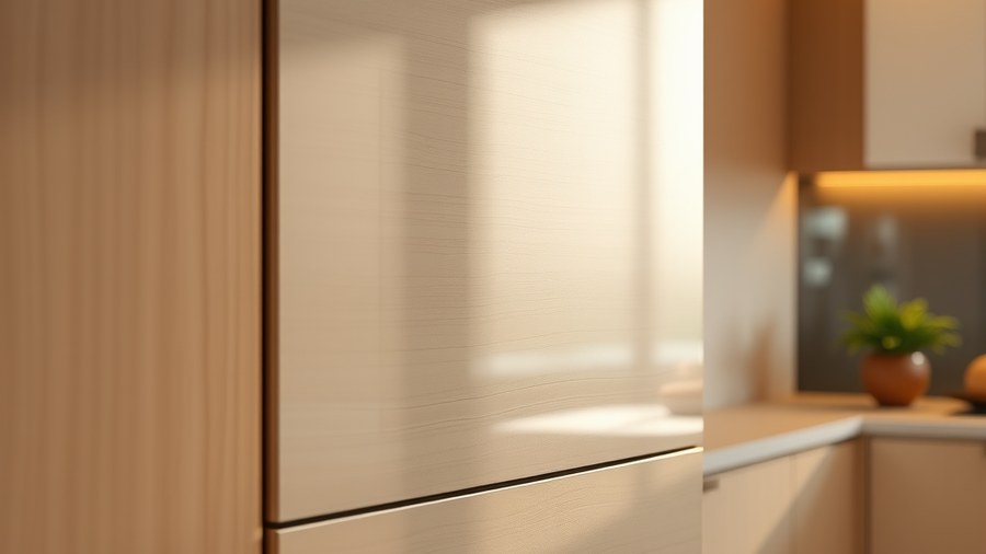 close-up of laminate cabinet door with a glossy finish · interior design concept by Design Within