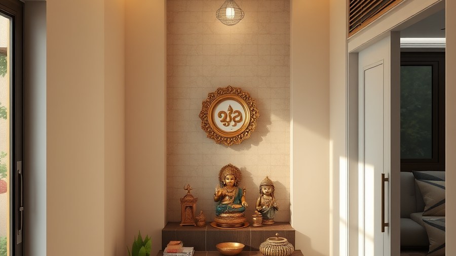 compact puja space in a 2BHK apartment · interior design concept by Design Within