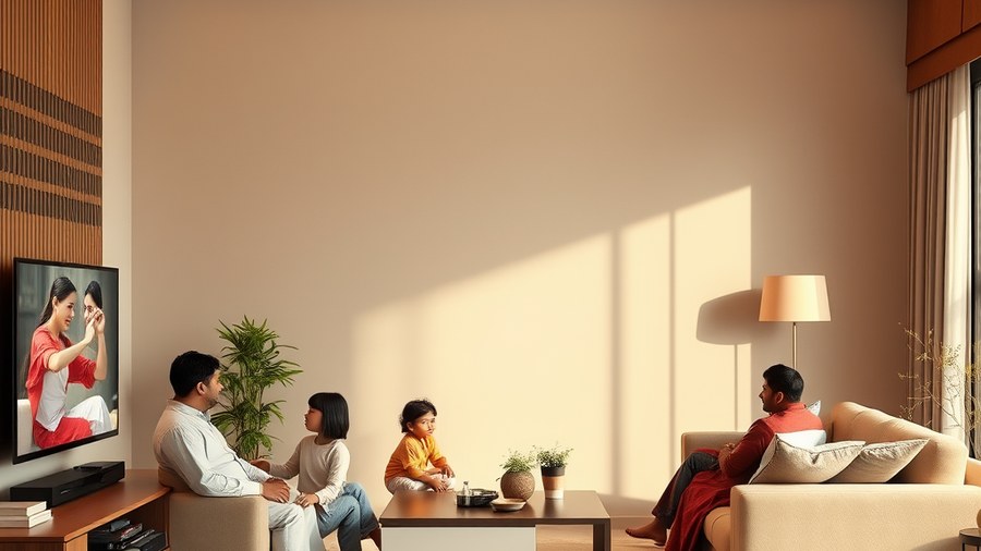 happy family watching TV in a well-designed living room with a rotating TV unit · interior design concept by Design Within