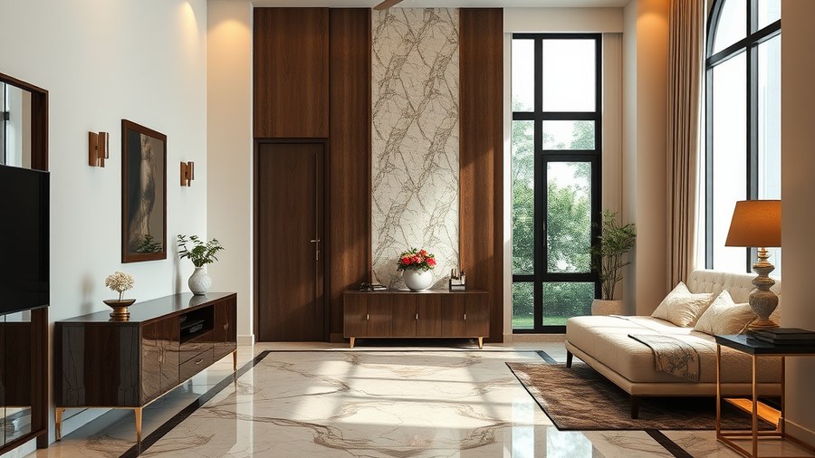 luxurious marble flooring in Indian bedroom · interior design concept by Design Within