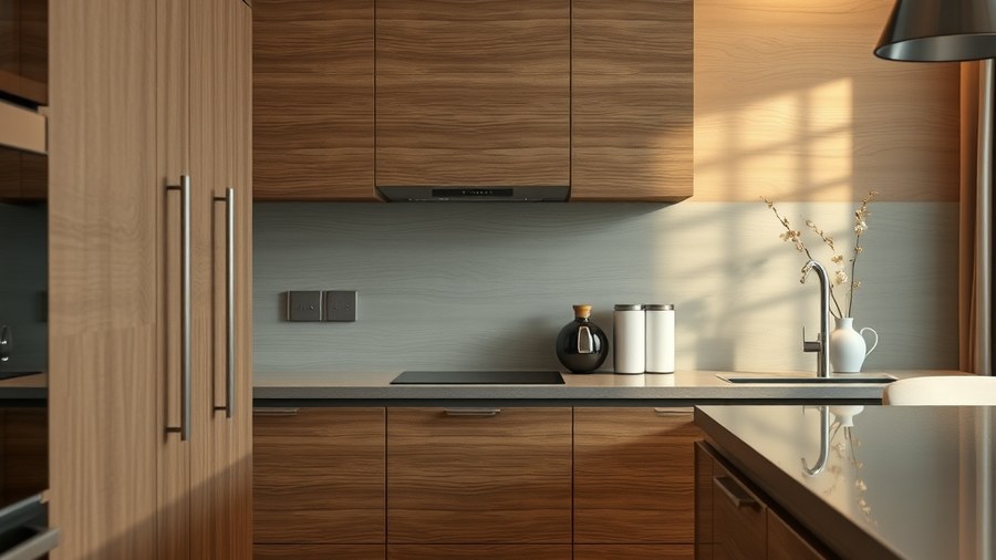 close-up of laminate finish on kitchen cabinet · interior design concept by Design Within