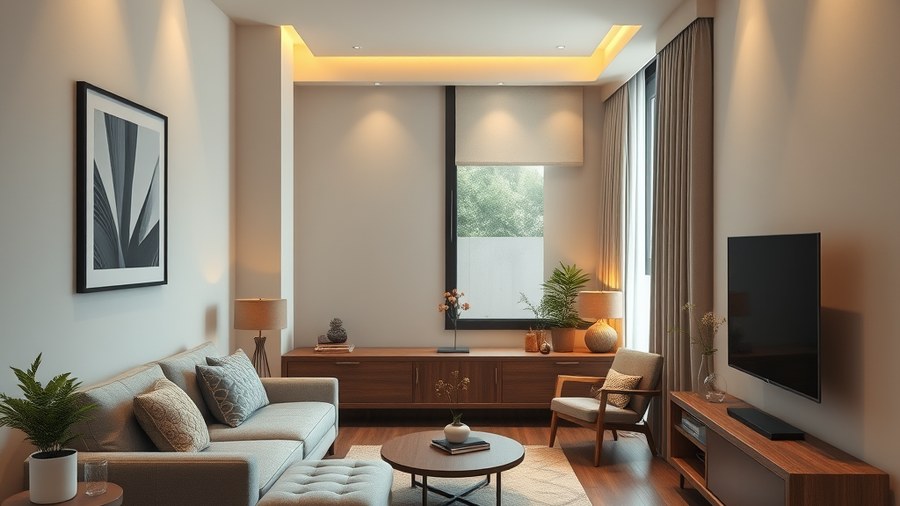 compact Indian living room with minimal furniture · interior design concept by Design Within