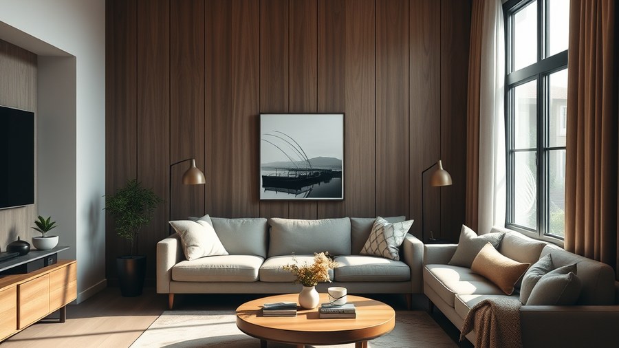 cozy Scandinavian living room with wooden accents · interior design concept by Design Within