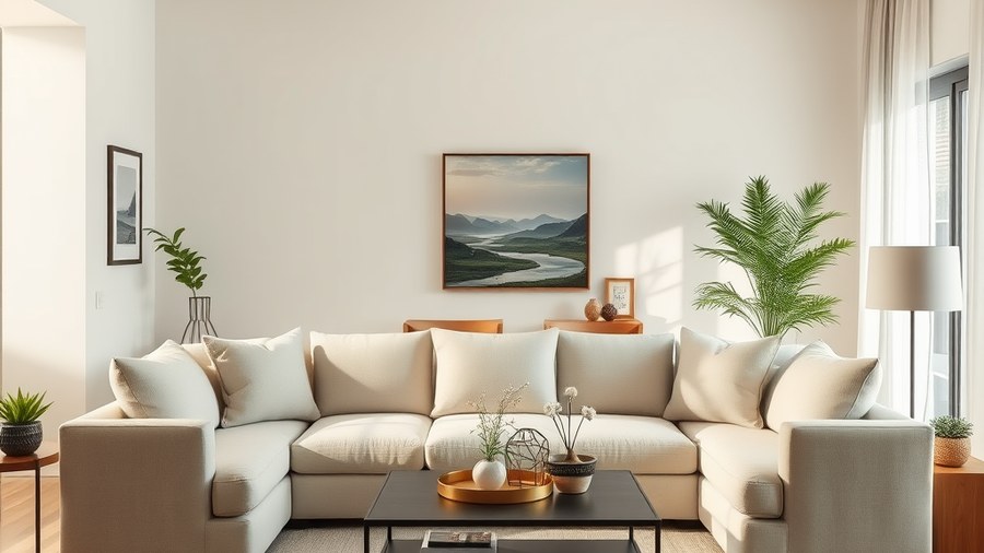 linen-upholstered sofa in a bright and airy living room · interior design concept by Design Within