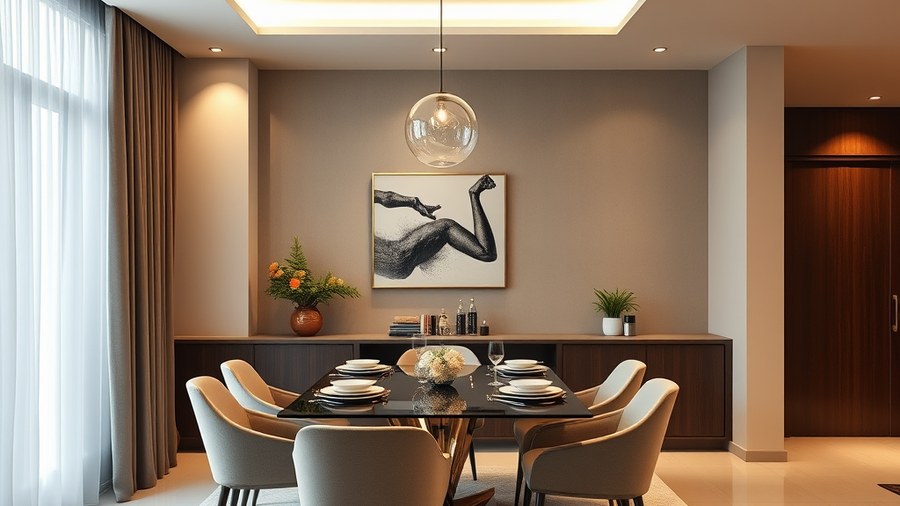 modern dining room with cool white LED strip lights in an Indian apartment · interior design concept by Design Within