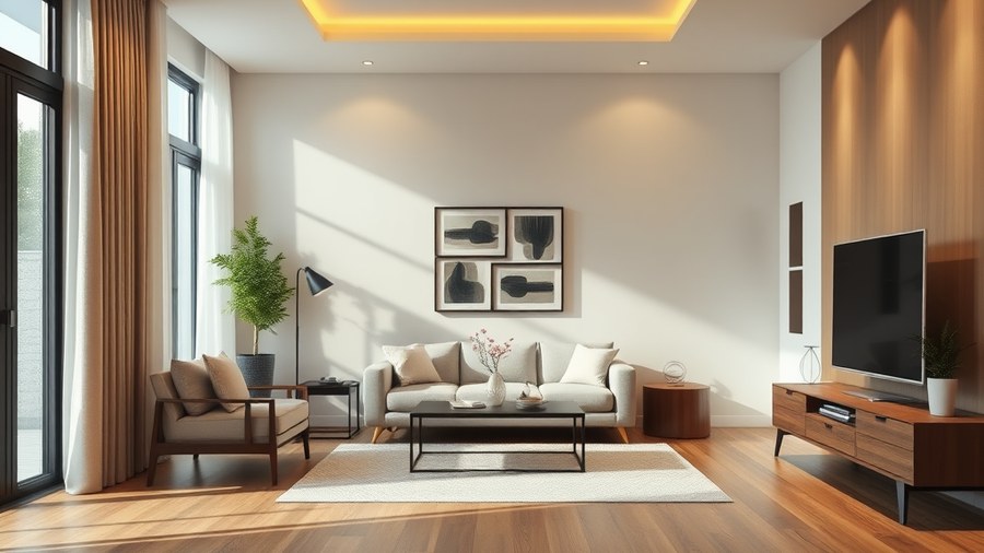 modern living room with engineered wood flooring · interior design concept by Design Within