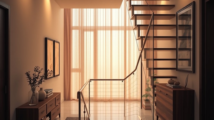 modern staircase in a 3BHK Indian apartment · interior design concept by Design Within