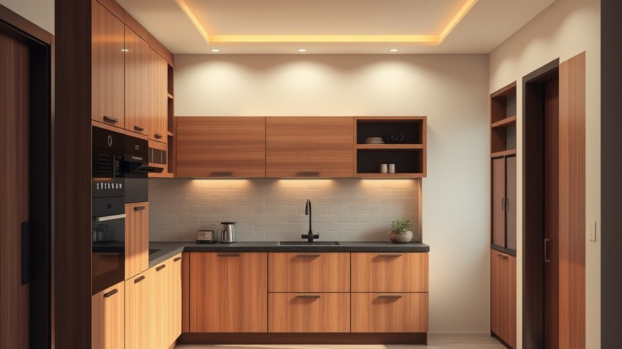 modular kitchen with engineered wood cabinets in a 3BHK Indian apartment · interior design concept by Design Within