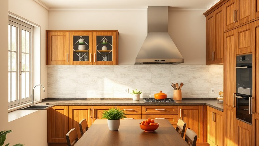 traditional closed kitchen in Indian home with wooden cabinets · interior design concept by Design Within