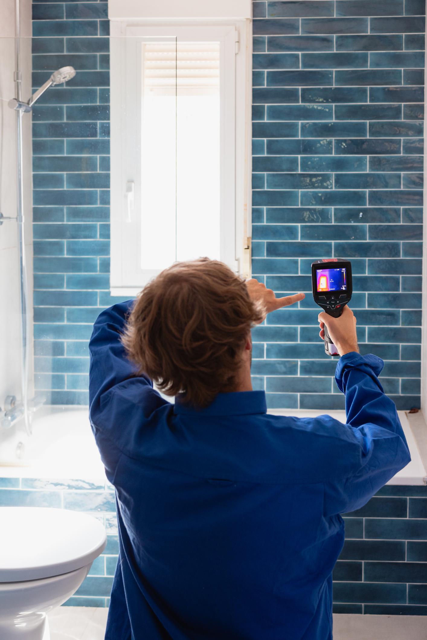Thermal imaging camera used to investigate concealed bathroom leakage